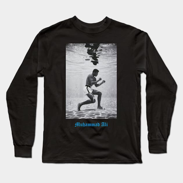 Muhammad Ali Underwater Long Sleeve T-Shirt by BenTell